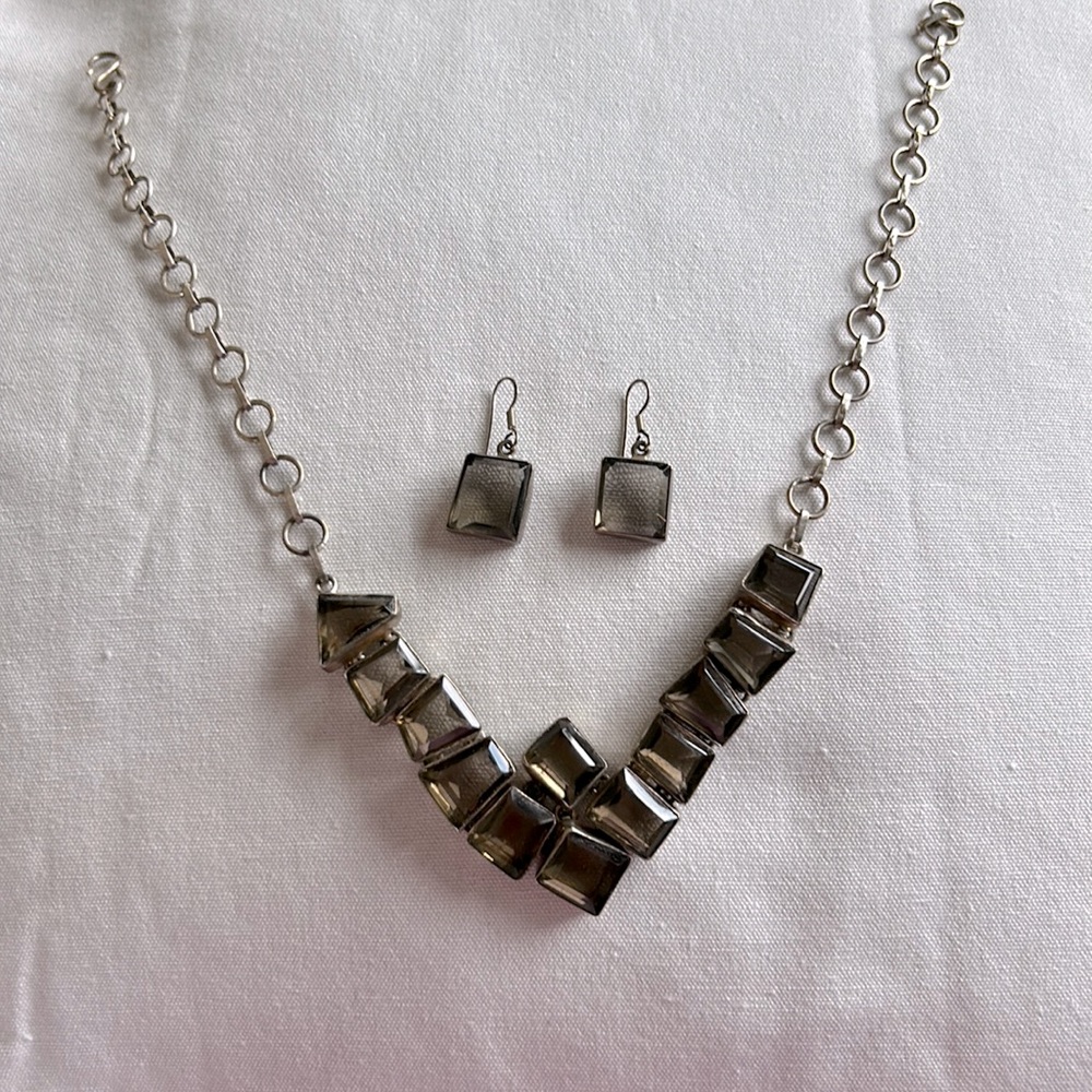 Topaz necklace and earring set